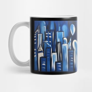 New York City in Picasso's Blue Period style Mug